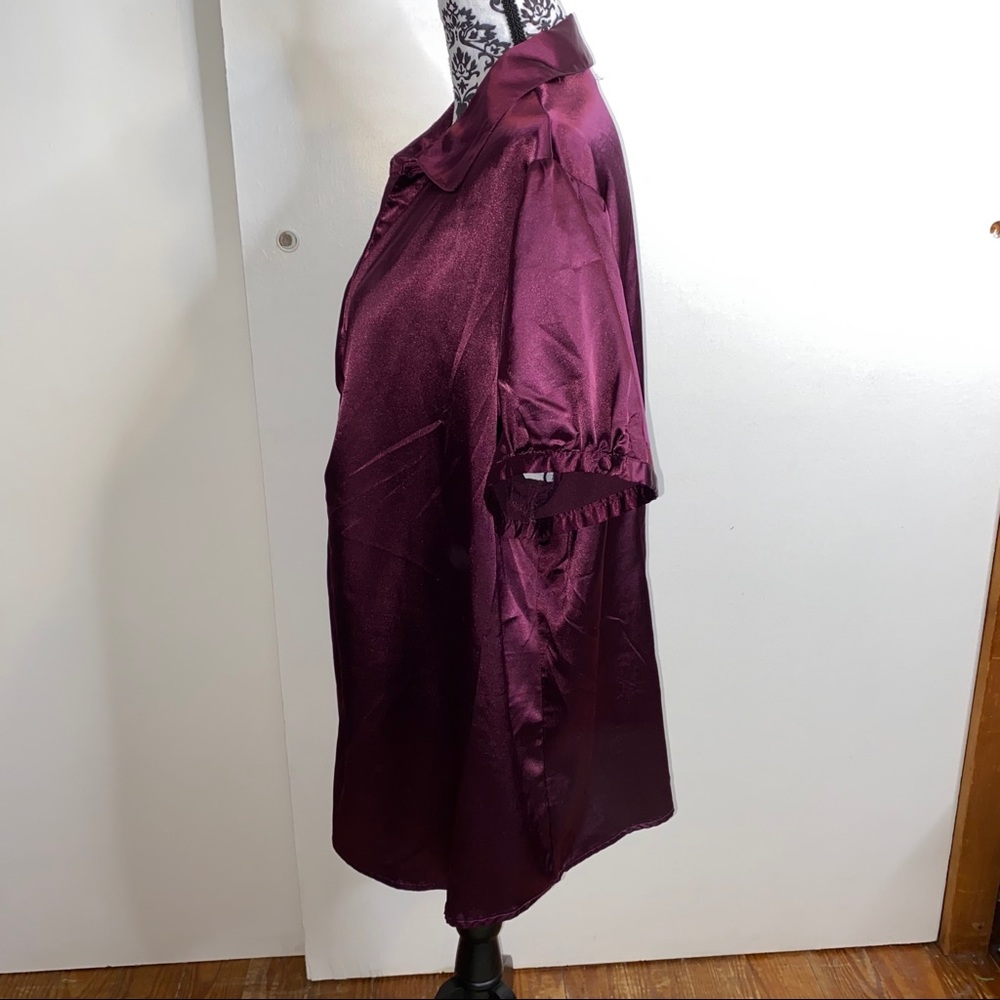 Apt. 9 Size 3x Purple Button Down Collared Blouse - image 7